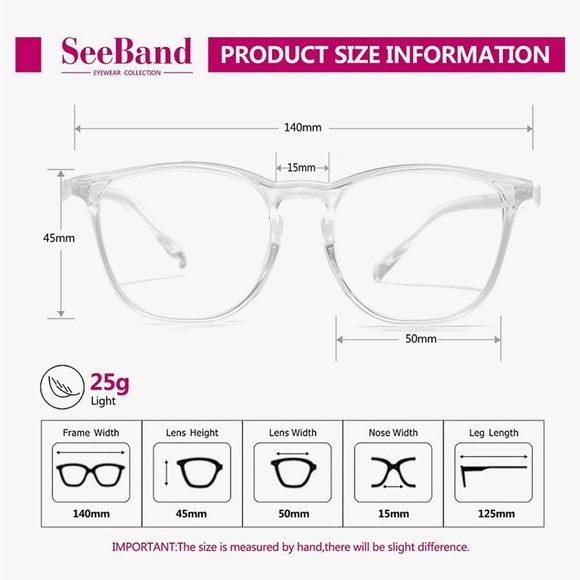 SeeBand | Safety Glasses Anti Fog Round Black/Clear with  Anti Blue-Light Lens - Picture 9 of 11